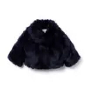 Janie and Jack The Festive Faux Fur Jacket Black Size 6-12 Months